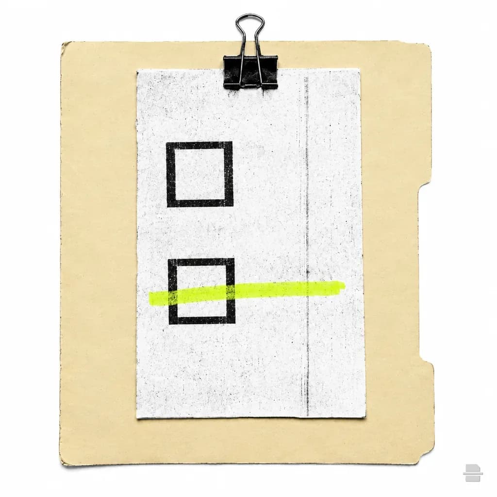 Photocopy-style paste-up of a blank consent slip clipped to a manila folder